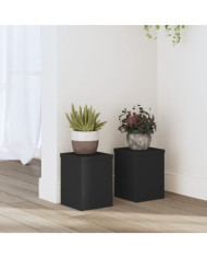 Supports pour plantes 2 pcs noir 15x15x20 cm bois d'ingénierie | Mobilier & Déco