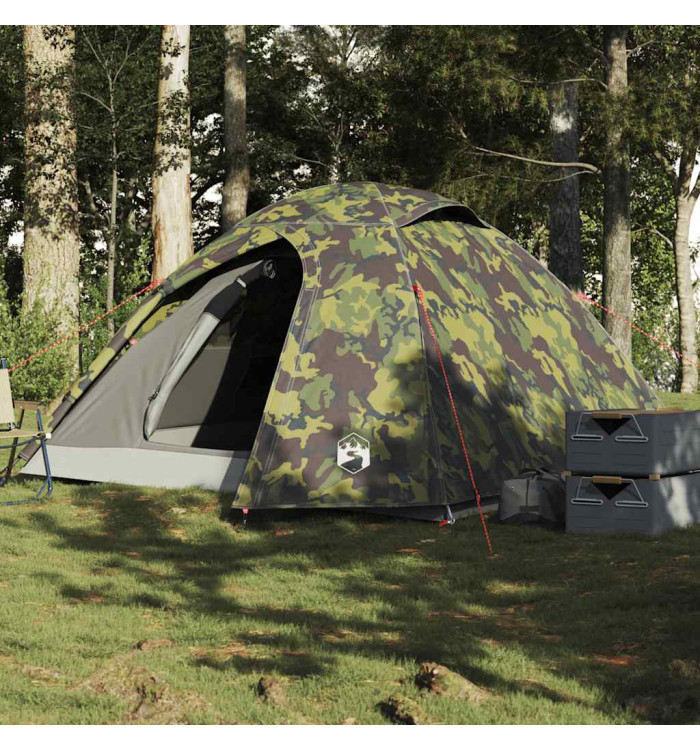 Tente de camping à dôme 3 personnes camouflage imperméable | Mobilier & Déco