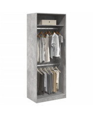 Garde-robe gris béton 80x50x200 cm bois d'ingénierie | Mobilier & Déco