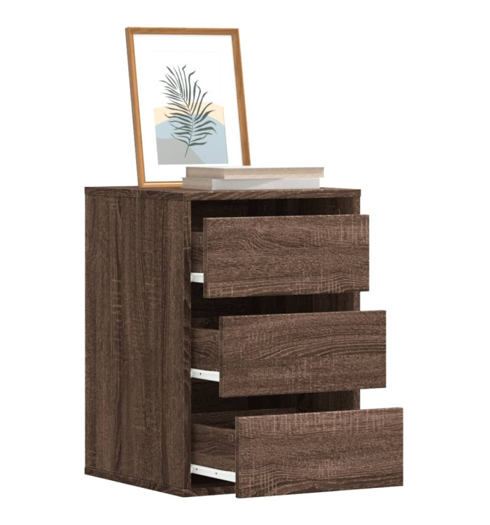 Commode d'angle chêne marron 40x41x58 cm bois d'ingénierie | Mobilier & Déco