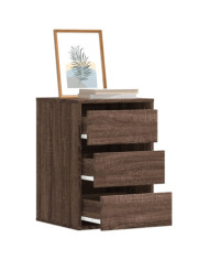 Commode d'angle chêne marron 40x41x58 cm bois d'ingénierie | Mobilier & Déco
