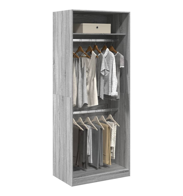 Garde-robe sonoma gris 80x50x200 cm bois d'ingénierie | Mobilier & Déco