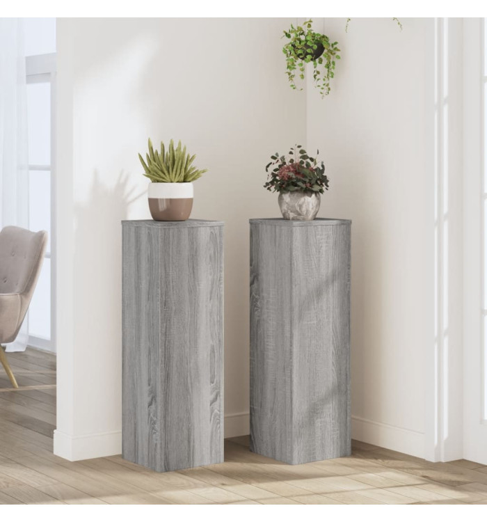 Supports pour plantes 2 pcs sonoma gris bois d'ingénierie | Mobilier & Déco