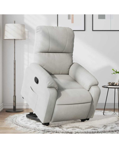 Fauteuil inclinable gris clair tissu microfibre | Mobilier & Déco