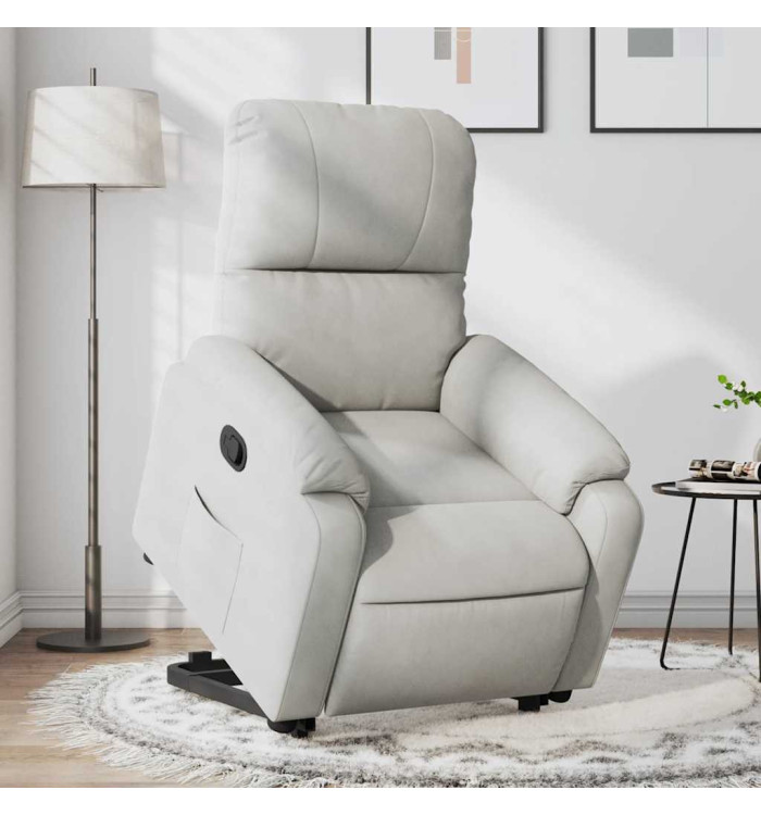 Fauteuil inclinable gris clair tissu microfibre | Mobilier & Déco