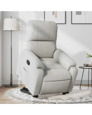Fauteuil inclinable gris clair tissu microfibre | Mobilier & Déco
