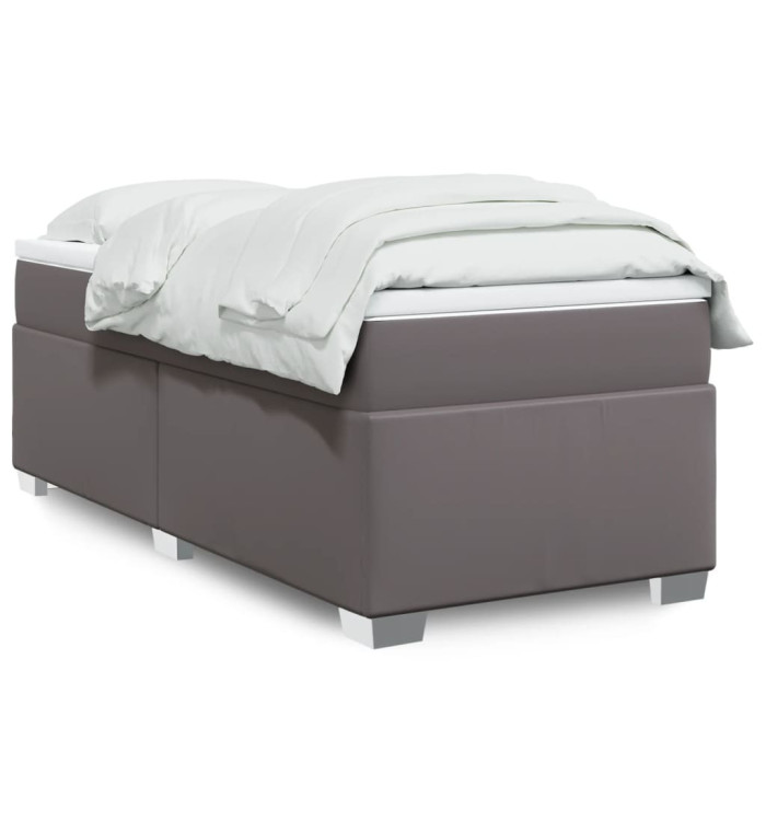 Sommier à lattes de lit avec matelas Gris 80x200 cm Similicuir | Mobilier & Déco