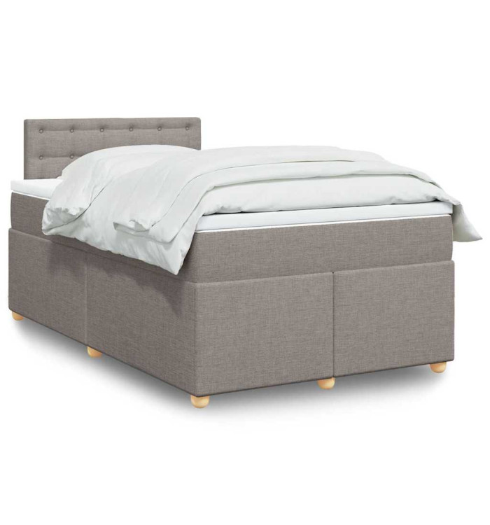 Sommier à lattes de lit avec matelas taupe 120x190 cm tissu | Mobilier & Déco