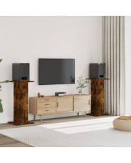 Supports de haut-parleurs 2 pcs chêne fumé bois d'ingénierie | Mobilier & Déco