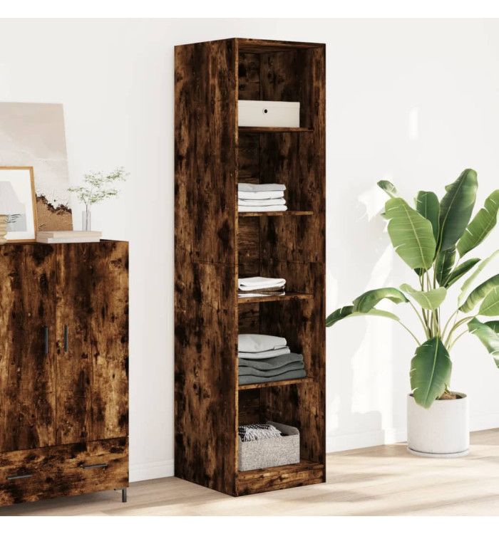 Garde-robe chêne fumé 50x50x200 cm bois d'ingénierie | Mobilier & Déco