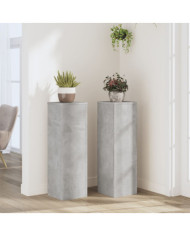Supports pour plantes 2 pcs gris béton bois d'ingénierie | Mobilier & Déco