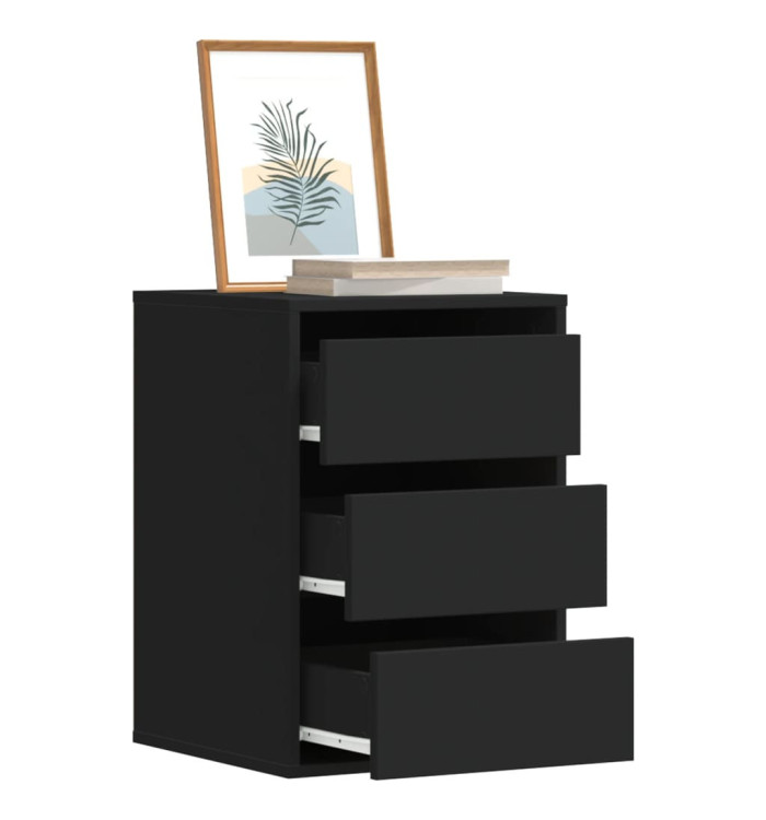 Commode d'angle noir 40x41x58 cm bois d'ingénierie | Mobilier & Déco