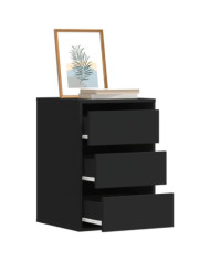 Commode d'angle noir 40x41x58 cm bois d'ingénierie | Mobilier & Déco
