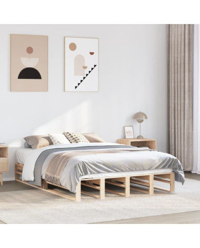 Cadre de lit sans matelas 150x200 cm bois de pin massif | Mobilier & Déco