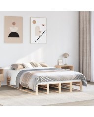 Cadre de lit sans matelas 150x200 cm bois de pin massif | Mobilier & Déco