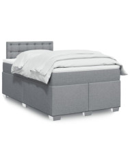 Sommier à lattes de lit avec matelas Gris clair 120x200cm Tissu | Mobilier & Déco