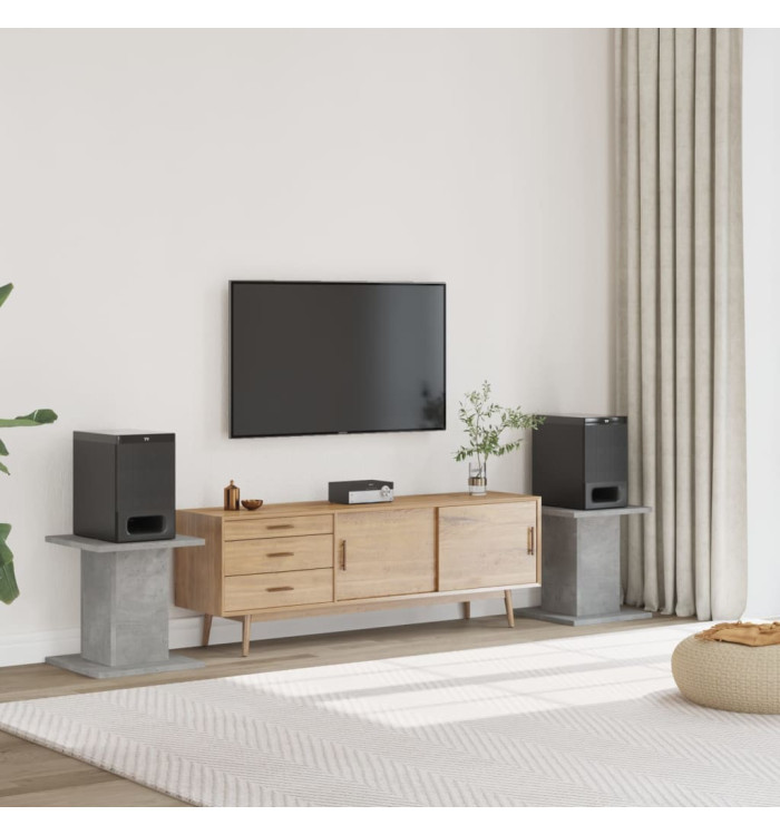 Supports de haut-parleurs 2 pcs gris béton bois d'ingénierie | Mobilier & Déco