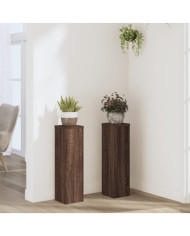 Supports pour plantes 2 pcs chêne marron bois d'ingénierie | Mobilier & Déco