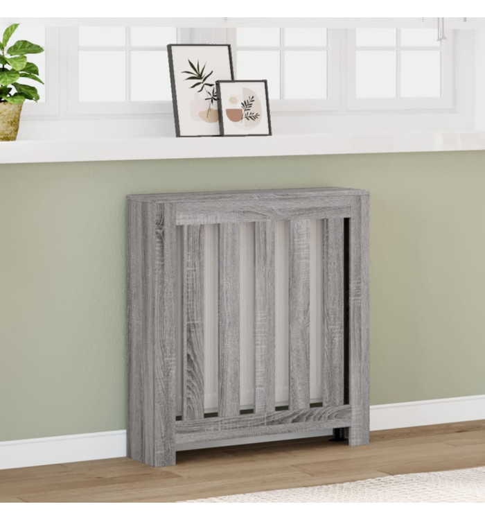 Cache-radiateur sonoma gris 78x20x82 cm bois d'ingénierie | Mobilier & Déco