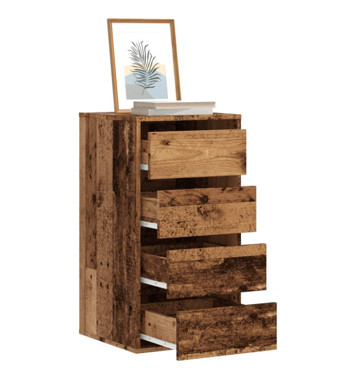 Commode d'angle vieux bois 40x41x76 cm bois d'ingénierie | Mobilier & Déco