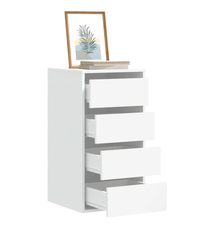 Commode d'angle blanc 40x41x76 cm bois d'ingénierie | Mobilier & Déco