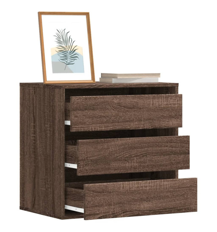 Commode d'angle chêne marron 60x41x58 cm bois d'ingénierie | Mobilier & Déco
