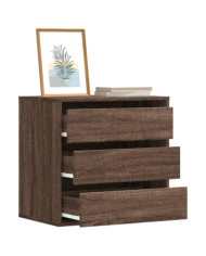 Commode d'angle chêne marron 60x41x58 cm bois d'ingénierie | Mobilier & Déco