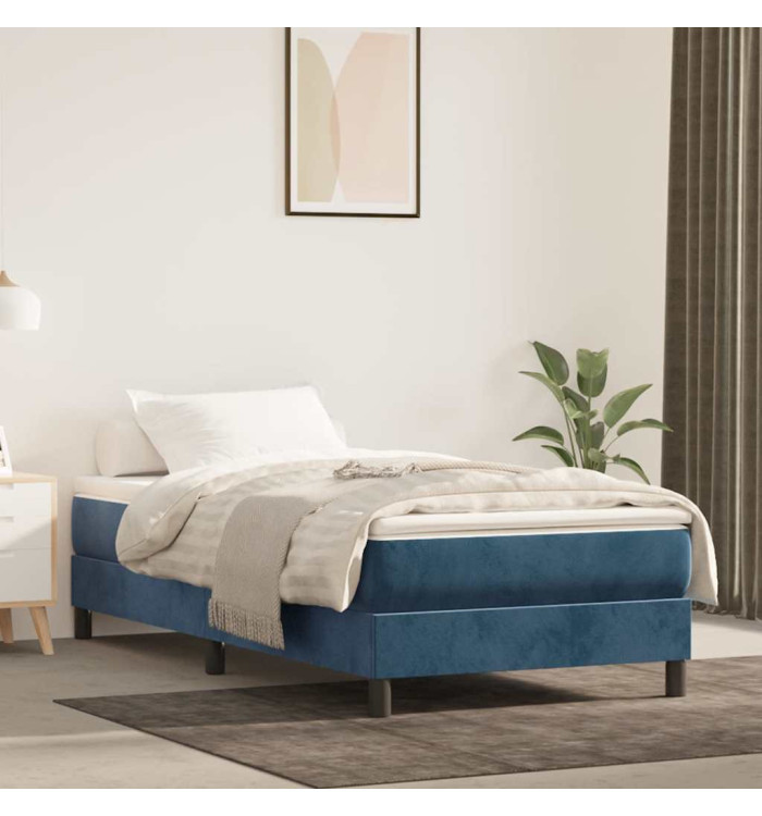 Matelas à ressorts ensachés pour enfants bleu 80x160 cm velours | Mobilier & Déco