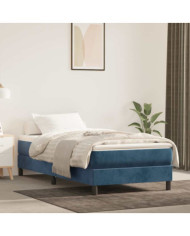 Matelas à ressorts ensachés pour enfants bleu 80x160 cm velours | Mobilier & Déco