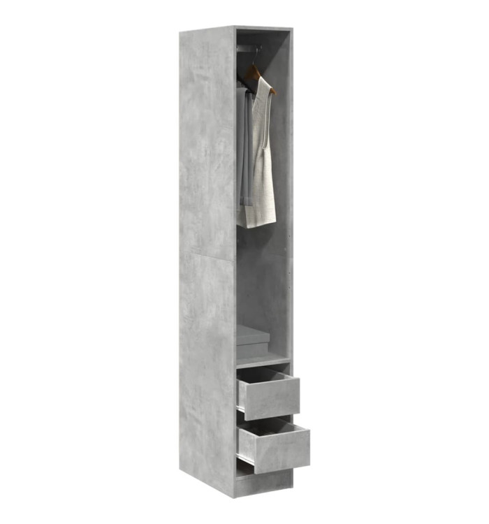 Garde-robe gris béton 30x50x200 cm bois d'ingénierie | Mobilier & Déco