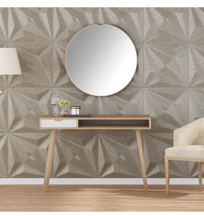 Panneaux muraux 24 pcs béton 50x50 cm XPS 6 m² étoile | Mobilier & Déco