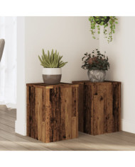 Supports pour plantes 2 pcs vieux bois bois d'ingénierie | Mobilier & Déco
