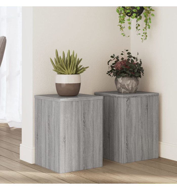 Supports pour plantes 2 pcs sonoma gris bois d'ingénierie | Mobilier & Déco