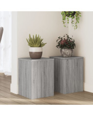 Supports pour plantes 2 pcs sonoma gris bois d'ingénierie | Mobilier & Déco