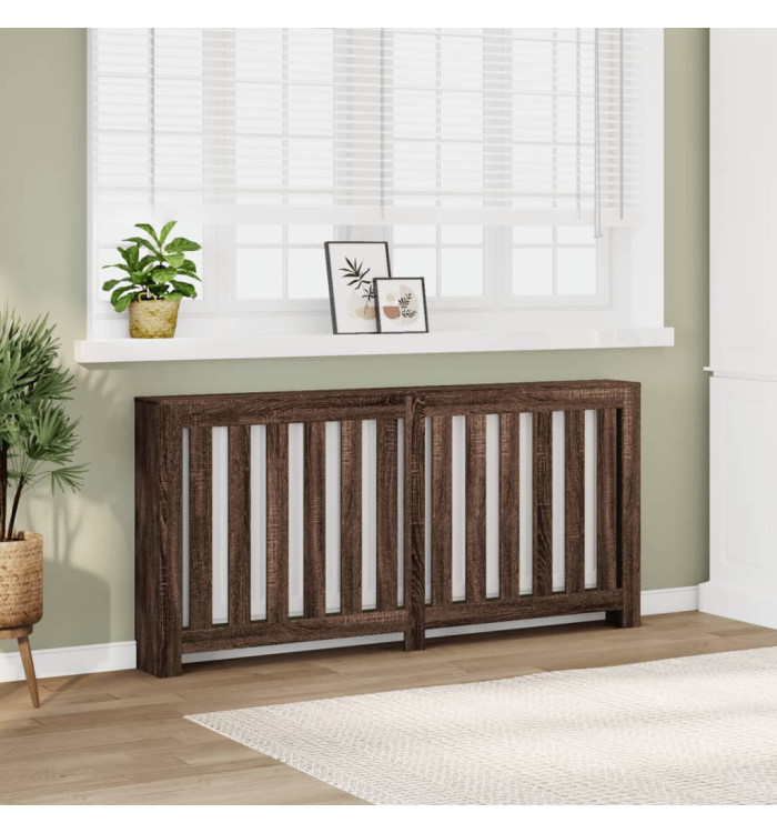 Cache-radiateur chêne marron 175x20x82 cm bois d'ingénierie | Mobilier & Déco