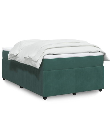 Sommier à lattes de lit avec matelas vert foncé 120x190 cm | Mobilier & Déco