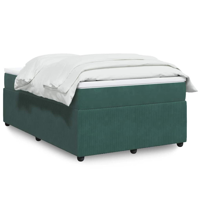 Sommier à lattes de lit avec matelas vert foncé 120x190 cm | Mobilier & Déco
