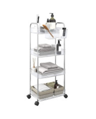 Chariot de rangement à 4 niveaux transparent acrylique | Mobilier & Déco