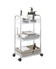 Chariot de rangement à 3 niveaux transparent acrylique | Mobilier & Déco