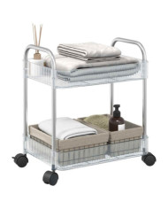 Chariot de rangement à 2 niveaux transparent acrylique | Mobilier & Déco