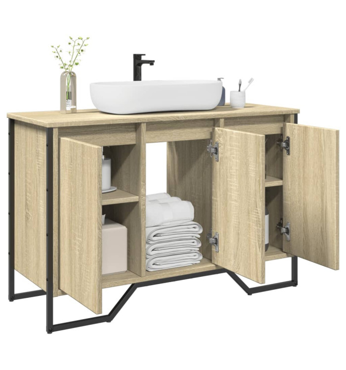 Armoire lavabo de salle de bain chêne sonoma 91x35x60 cm | Mobilier & Déco