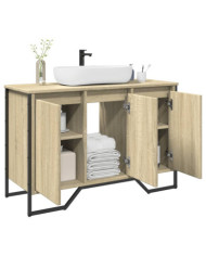 Armoire lavabo de salle de bain chêne sonoma 91x35x60 cm | Mobilier & Déco
