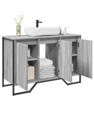 Armoire lavabo de salle de bain sonoma gris 91x35x60 cm | Mobilier & Déco