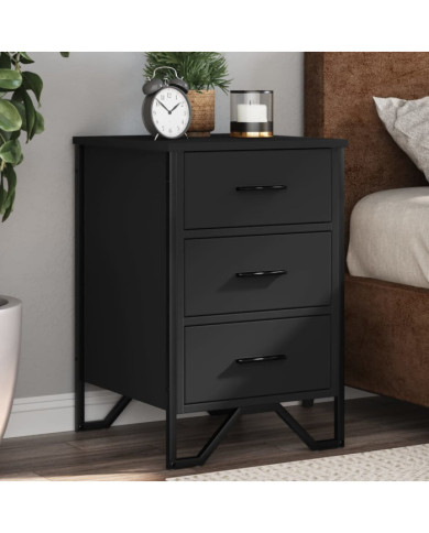 Table de chevet noir 40x41x60 cm bois d’ingénierie | Mobilier & Déco