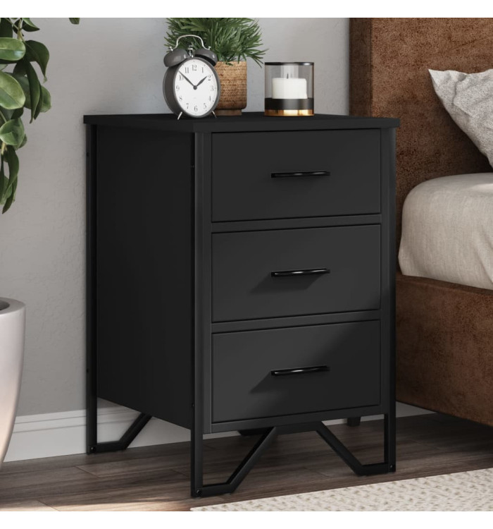 Table de chevet noir 40x41x60 cm bois d’ingénierie | Mobilier & Déco