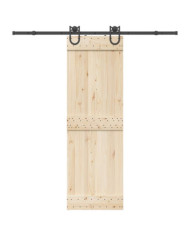 Kit de quincaillerie de porte coulissante 200 cm Acier Noir | Mobilier & Déco
