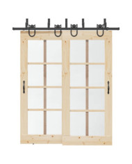 Kit de quincaillerie de porte coulissante 200 cm Acier Noir | Mobilier & Déco