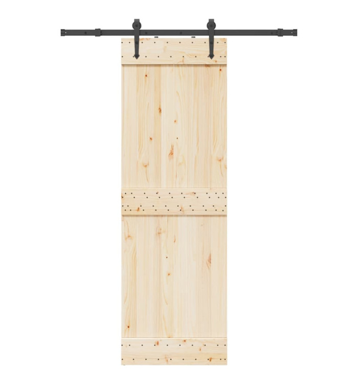 Kit de quincaillerie de porte coulissante 152,5 cm acier noir | Mobilier & Déco