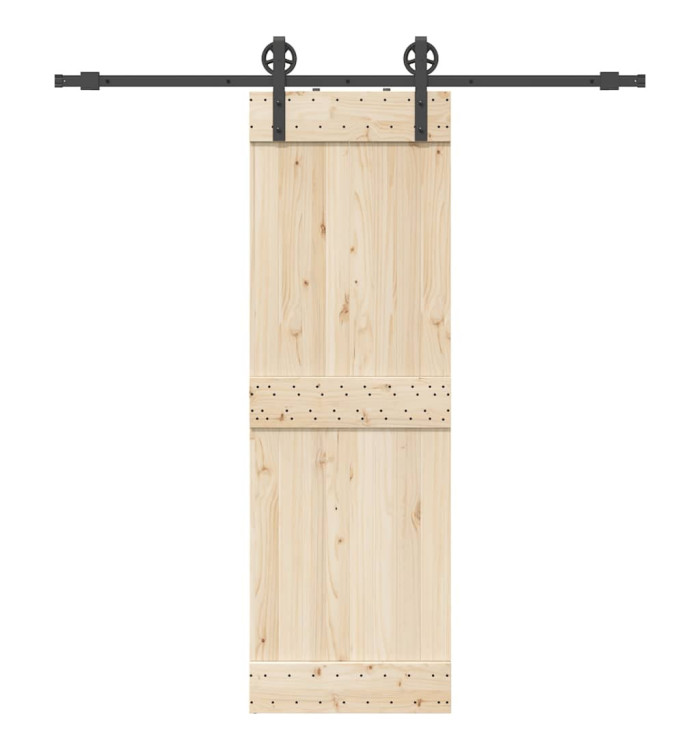 Kit de quincaillerie de porte coulissante 200 cm Acier Noir | Mobilier & Déco