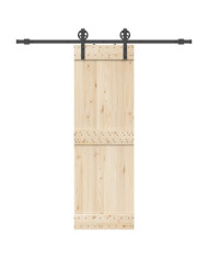 Kit de quincaillerie de porte coulissante 200 cm Acier Noir | Mobilier & Déco